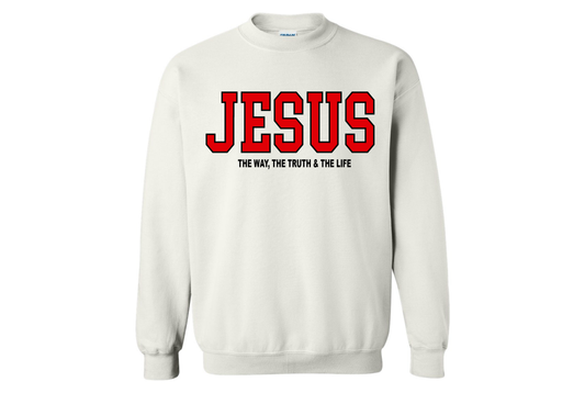JESUS The Way The Truth The Life Christian Crewneck Sweatshirt